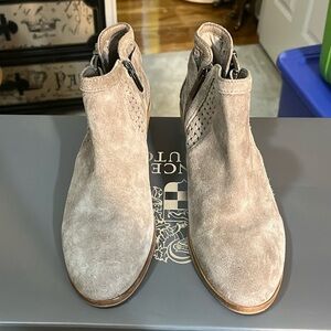 Taupe color booties gently worn smoke free animal free home.